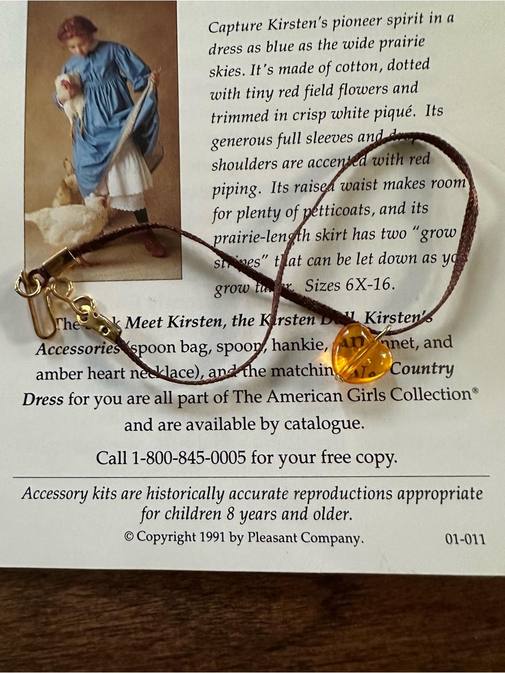 American Girl Heart Necklace VTG - Picture 2 of 2